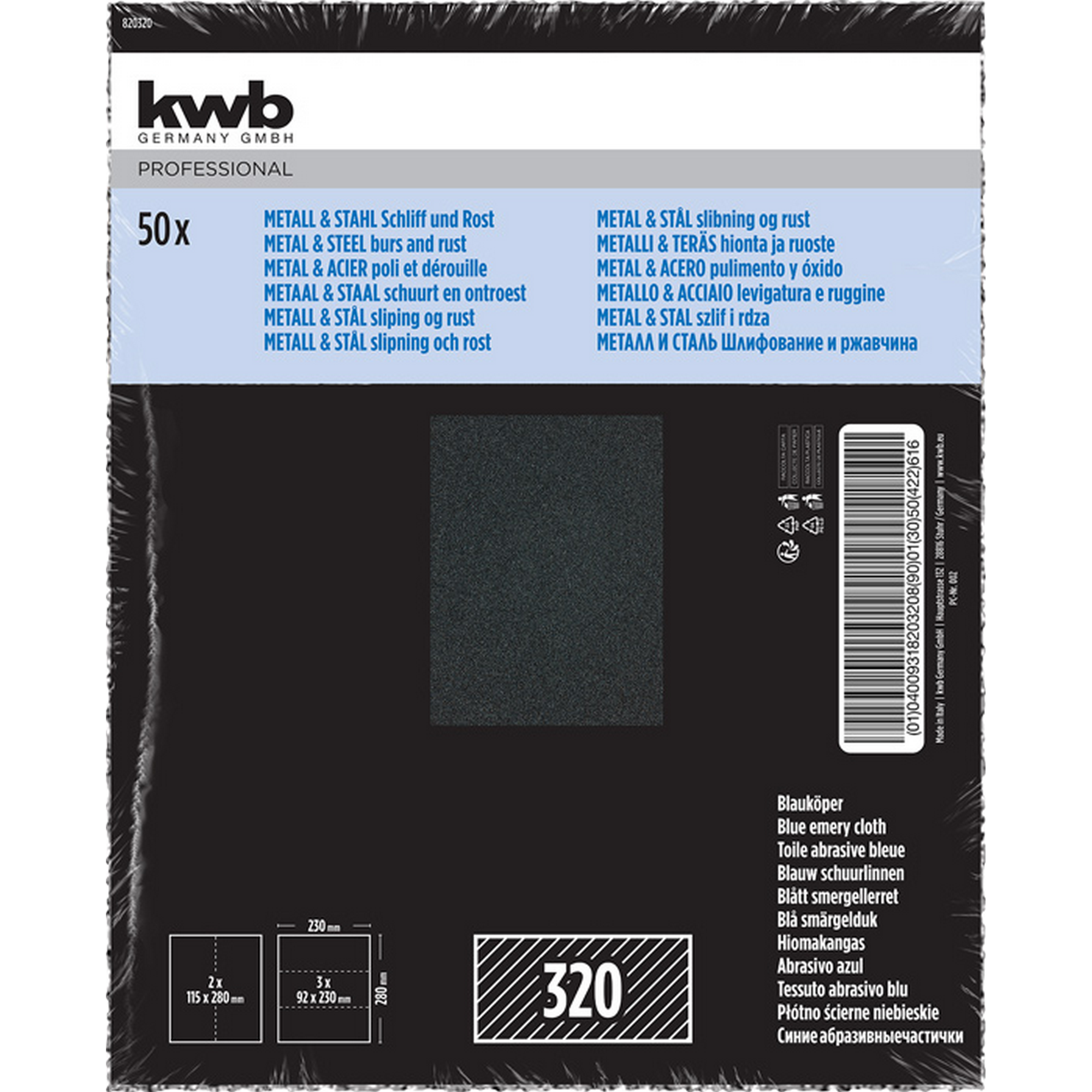 Schleifgewebe 'Metall & Stahl' 230 x 280 mm K320