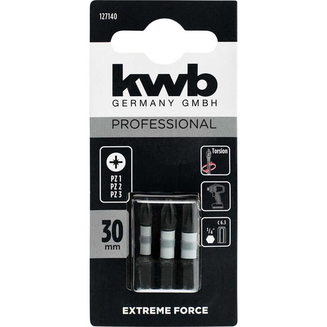 Bits 'Extreme Force' PZ 30 mm 3 Stück