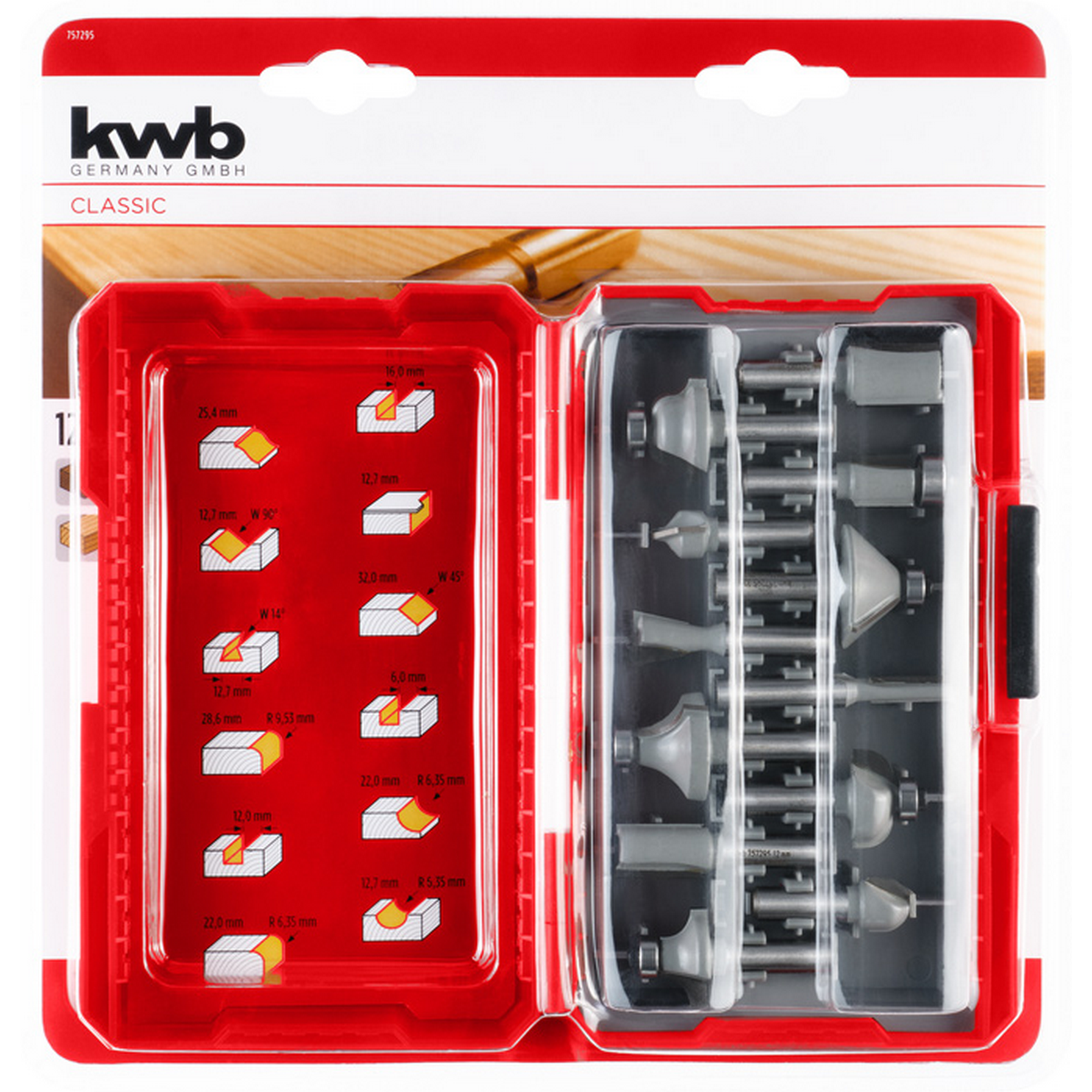 Fräser-Set Ø 8 mm, 12-teilig