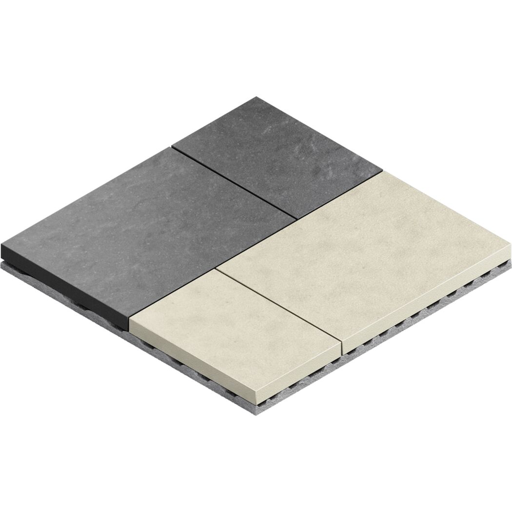 Graue und beige Terrassenplatten