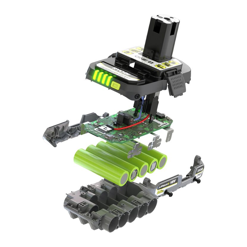 Explosionsdarstellung Ryobi ONE+ 18V Akku