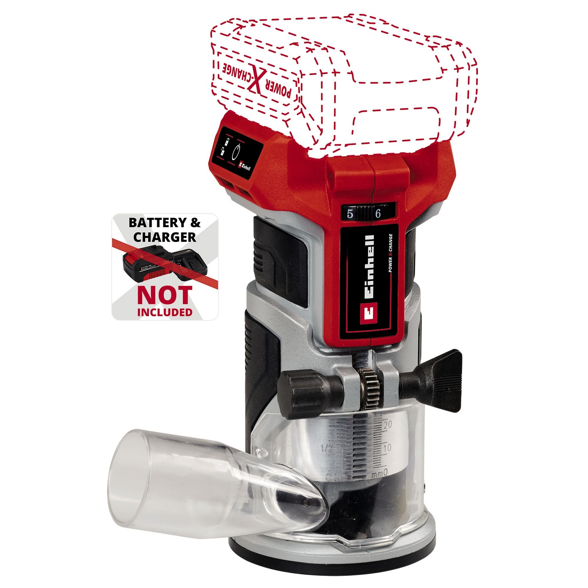 Einhell Akku-Kantenfräse, Akku und Ladegerät nicht enthalten