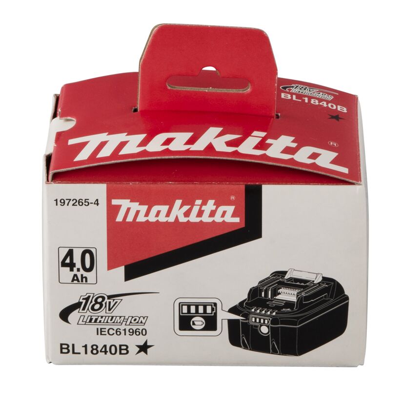 Makita 18V 4,0 Ah Lithium-Ionen-Akku BL1840B in der Verpackung