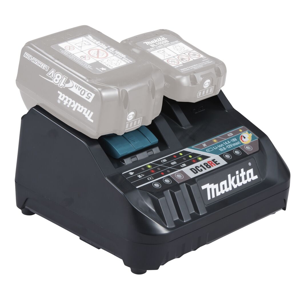 Makita DC18RE Ladegerät mit zwei Akkus