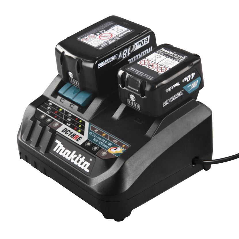Makita DC18RE Ladegerät mit zwei Akkus