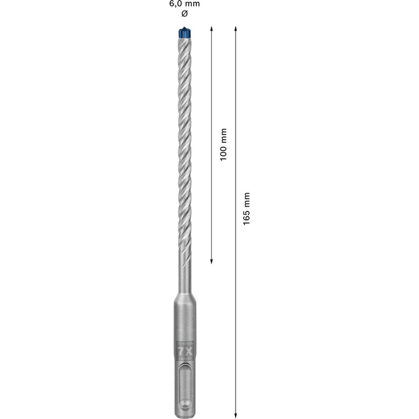 SDS plus-7X Hammerbohrer, 6 x 100 x 165 mm
