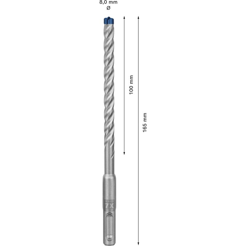 SDS plus-7X Hammerbohrer, 8 x 100 x 165 mm