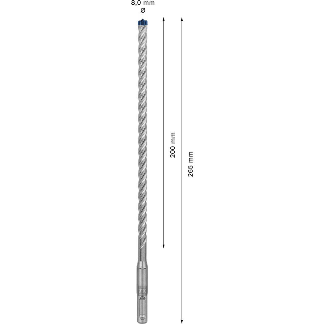 SDS plus-7X Hammerbohrer, 8 x 200 x 265 mm