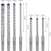 Sechs SDS plus-7X EXPERT Hammerbohrer, Größen und Maße