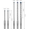 Fünf SDS plus-7X EXPERT Hammerbohrer