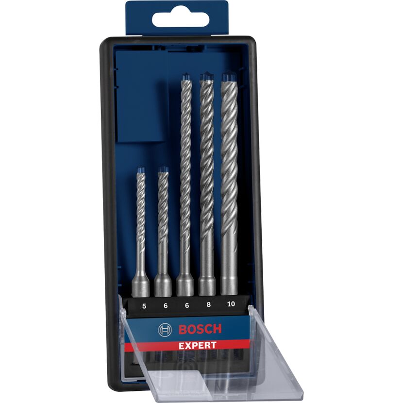 Fünf SDS plus Bohrer in einer Bosch Expert Verpackung
