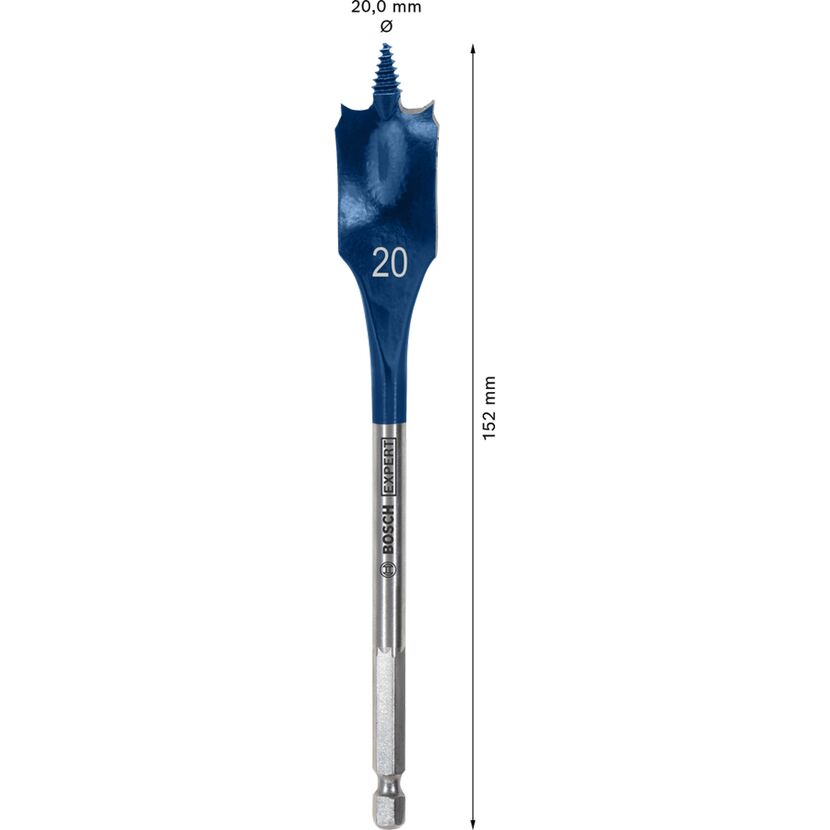 Flachfräsbohrer von Bosch Expert, 20 mm Durchmesser, 152 mm Länge