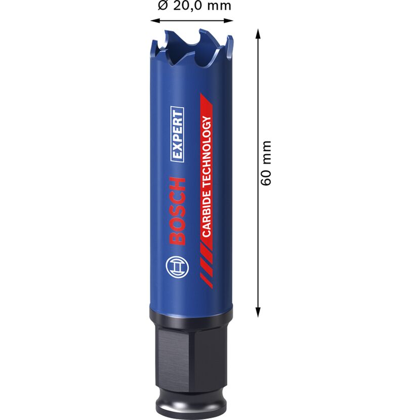 Bosch Lochsäge, Expert Carbide Technology, 20 mm Durchmesser, 60 mm Länge