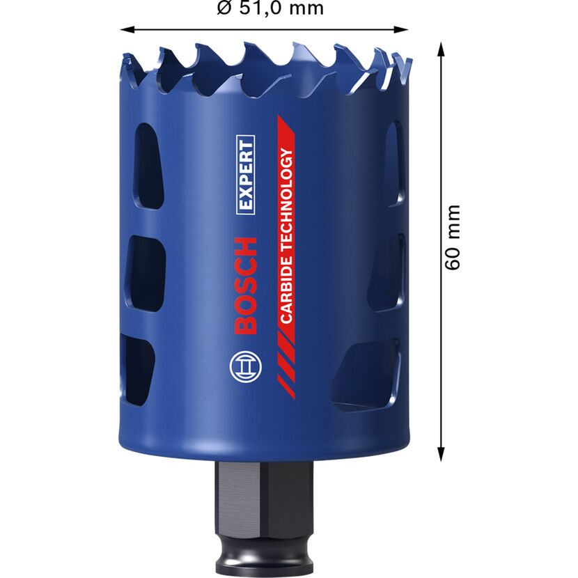 Bosch Lochsäge, Expert Carbide Technology, 51 mm Durchmesser, 60 mm Höhe