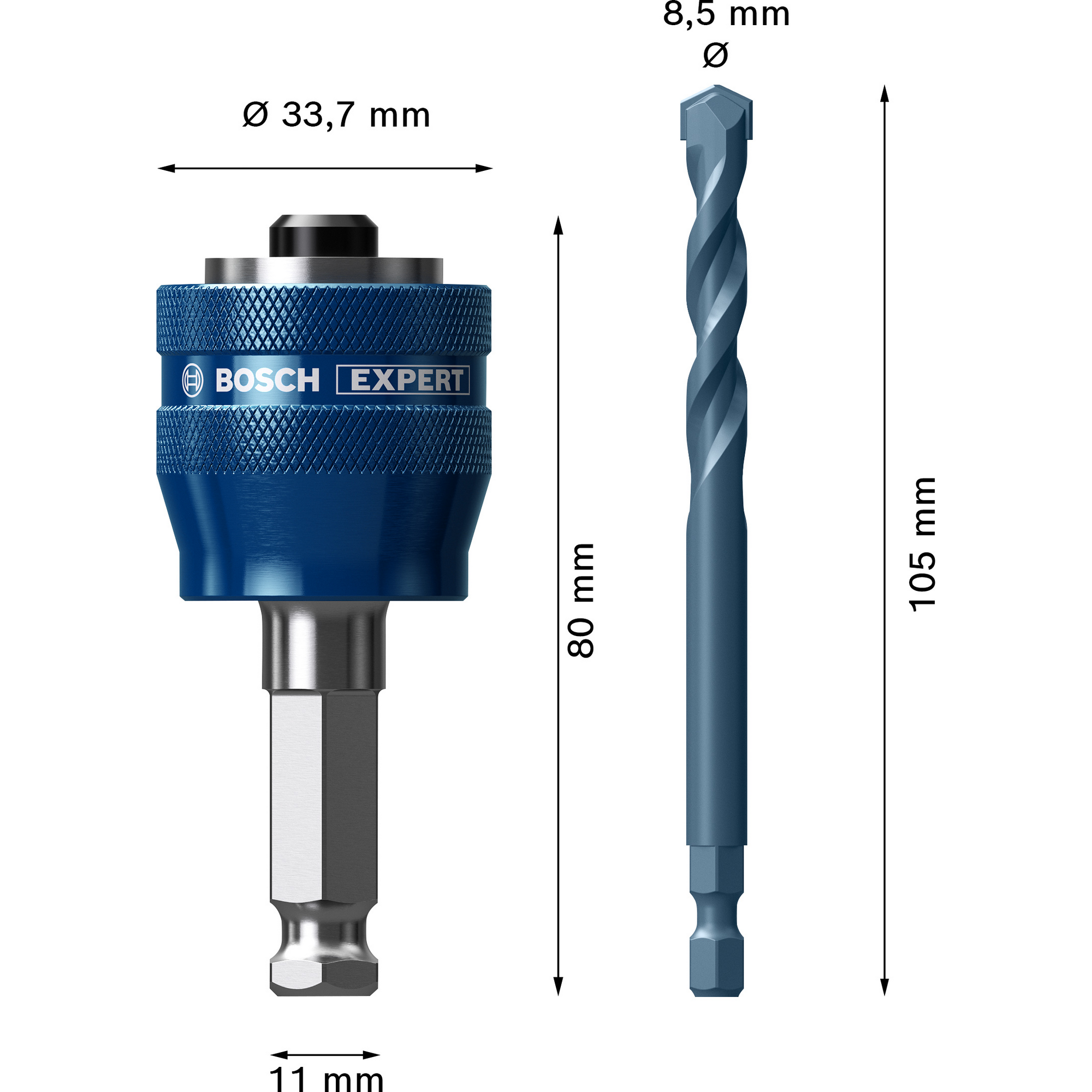 Power Change Plus Adapter 'Expert' Ø 8,5/33,7 mm mit Bohrer + product picture