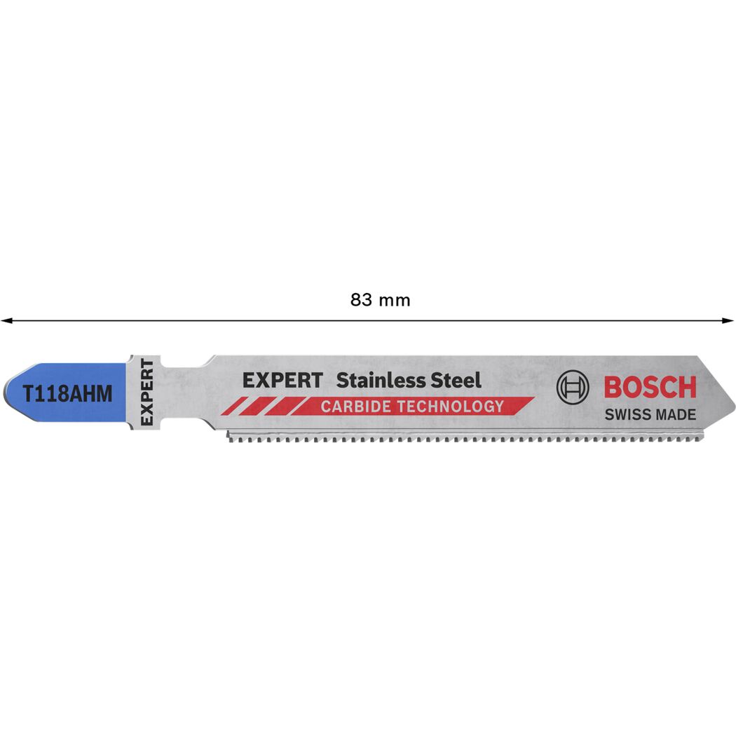 Bosch EXPERT T118AHM Stichsägeblatt für Edelstahl, 83 mm