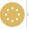 Schleifblatt mit acht Löchern, Durchmesser 125 mm
