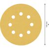 Schleifblatt mit acht Löchern, Durchmesser 125 mm