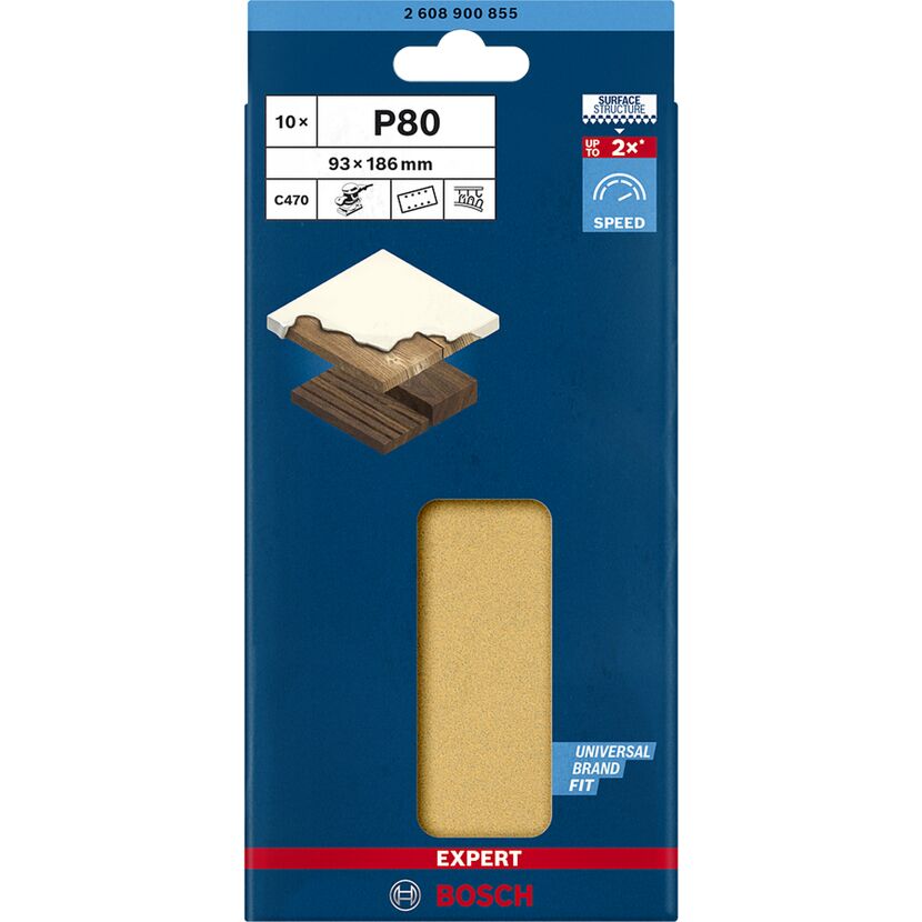 Schleifblatt P80 Expert for Wood and Paint von Bosch
