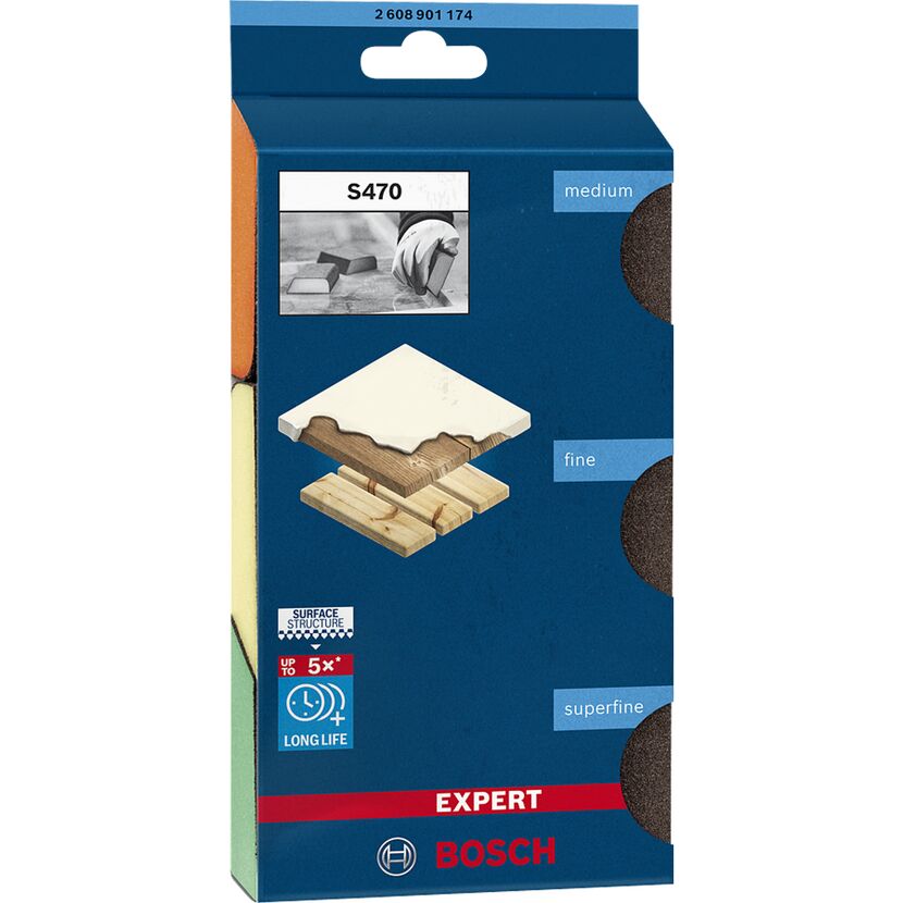 Schleifblock 'Expert S470 Combi' 69 x 97 x 26 mm 3-teilig