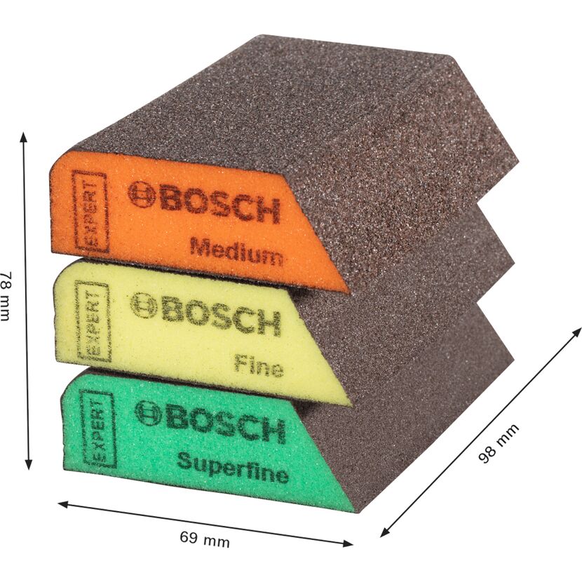 Schleifblock 'Expert S470 Combi' 69 x 97 x 26 mm 3-teilig
