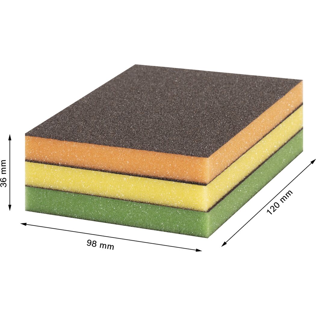 Schleifpad 'Expert S473 Flex' 98 x 120 x 13 mm 3-teilig