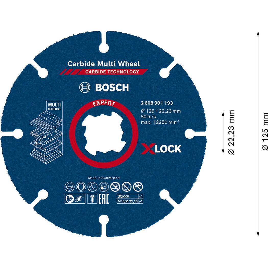 Bosch X-LOCK Carbide Multi Wheel, Durchmesser 125 mm