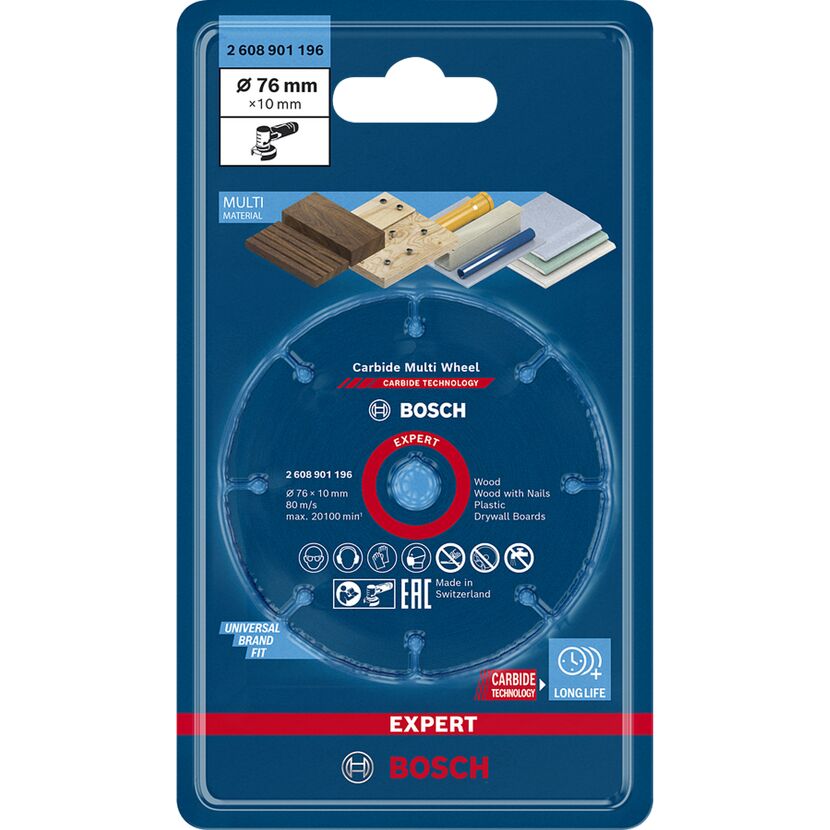 Bosch Carbide Multi Wheel, 76 x 10 mm, in Verpackung