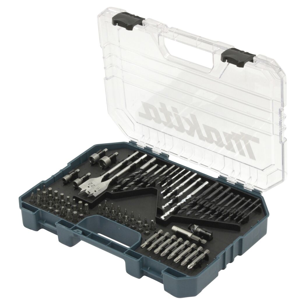 Bohrer-Bit-Set 75-teilig im geöffneten Kunststoffkoffer