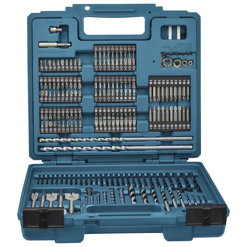 Bohrer-Bit-Set, 256-teilig, im geöffneten Koffer