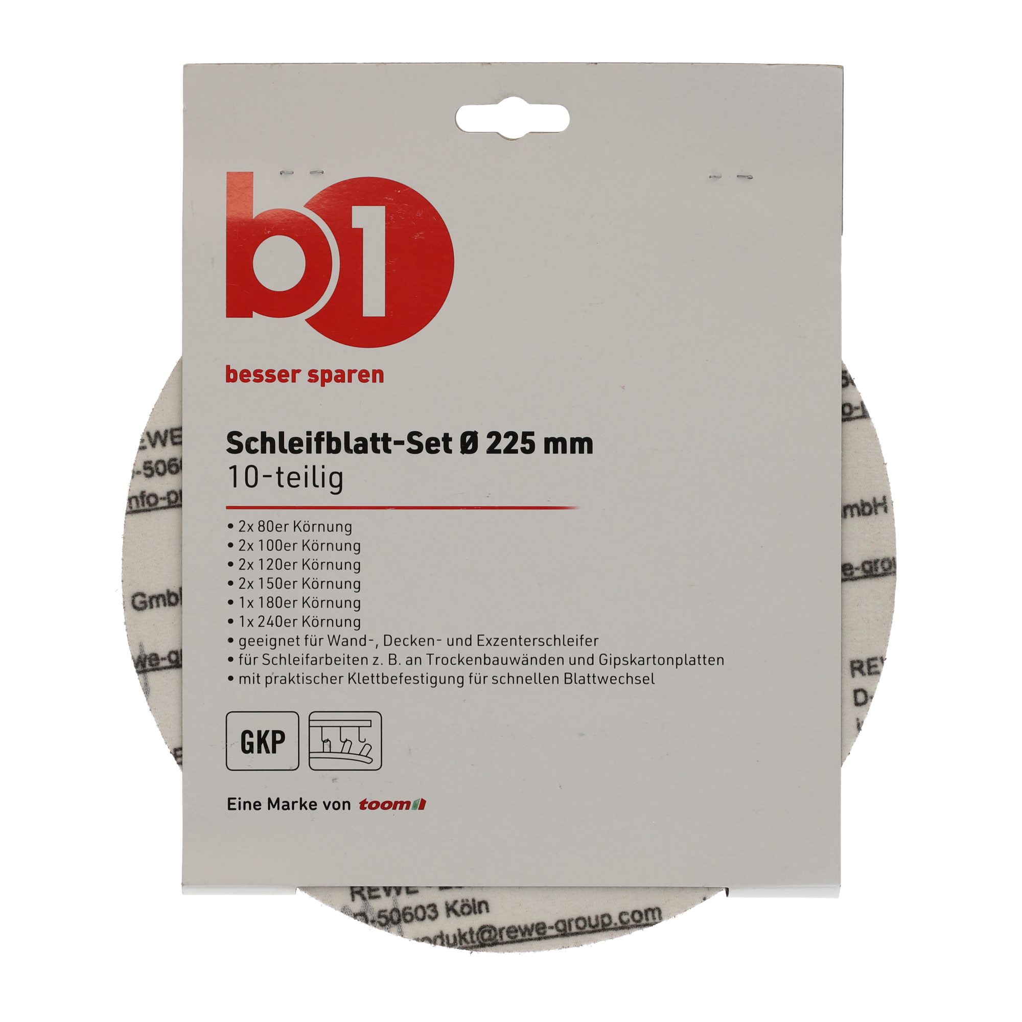 Schleifpapier-Set Ø 22,5 cm 10-teilig