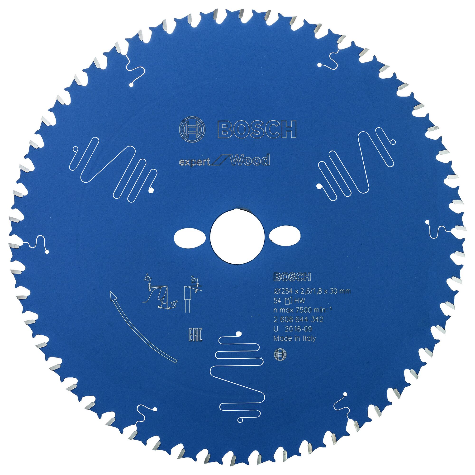 Blaues Bosch Kreissägeblatt Expert for Wood