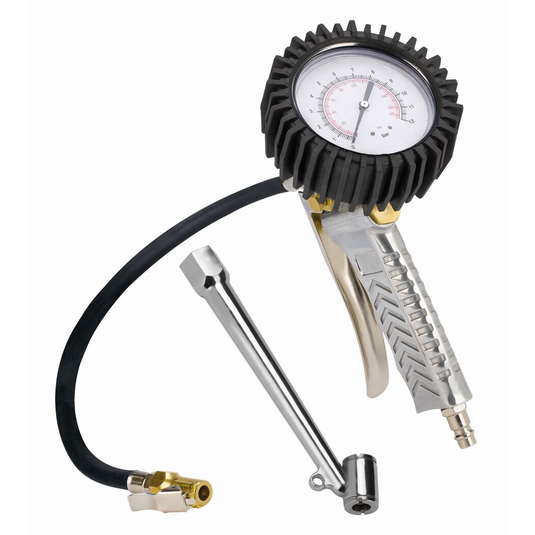 Reifenfüllmesser mit Schlauch und Manometer