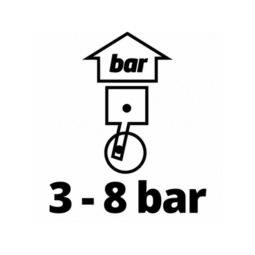 3 - 8 bar Maximaldruck für Strahlpistole