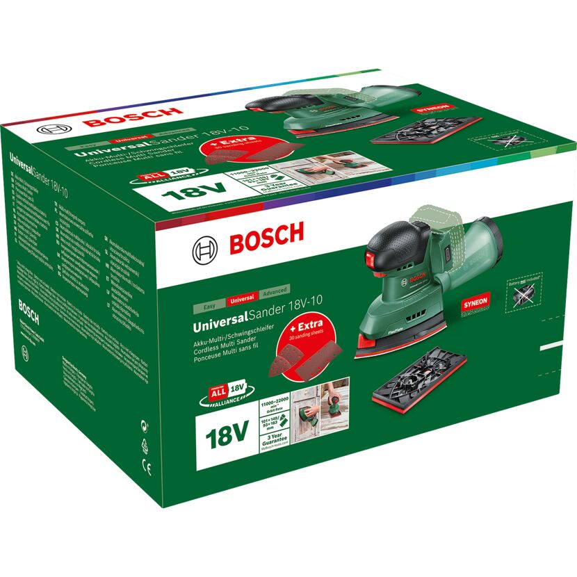 Bosch Akku-Multischleifer 18V-10 in Verpackung