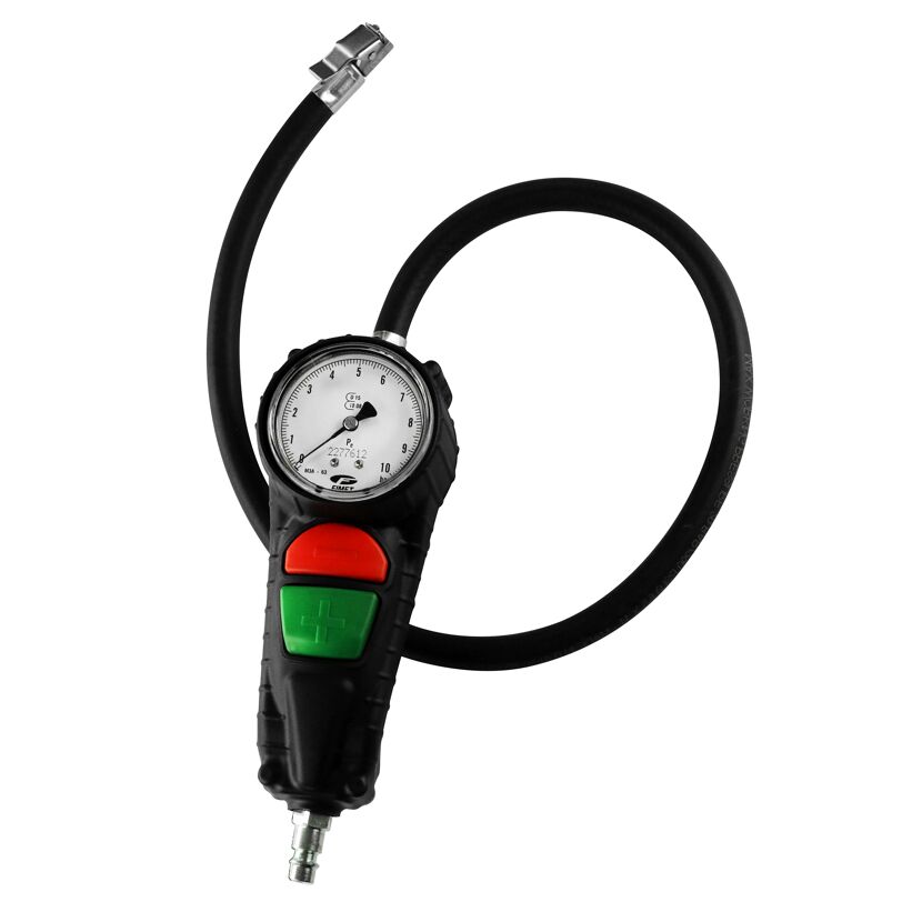 Reifenfüllmessgerät mit Schlauch und Manometer