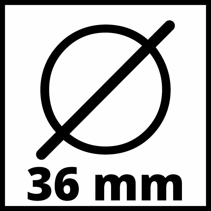 Düse mit 36 mm Durchmesser, durchgestrichen