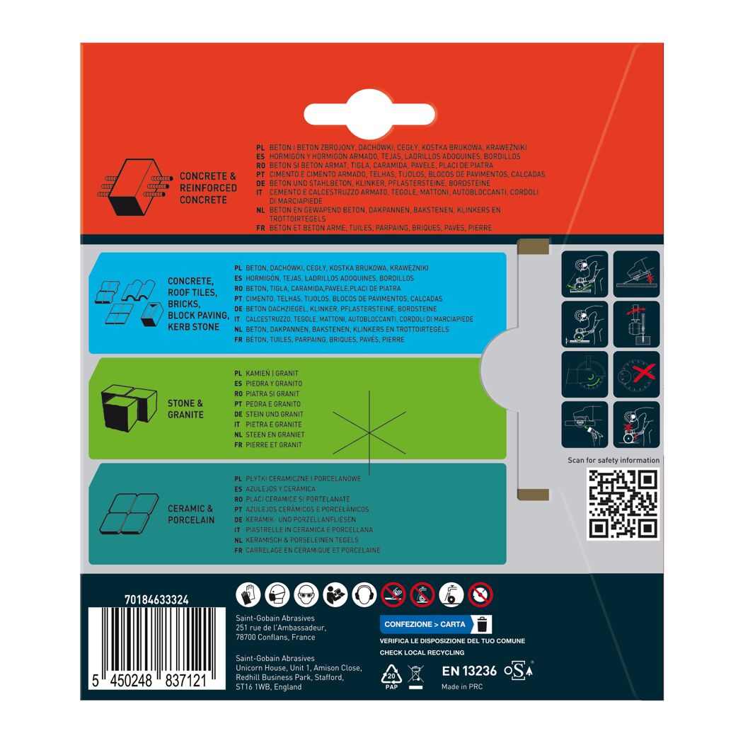 Produktverpackung: Diamant-Trennscheibe Beton