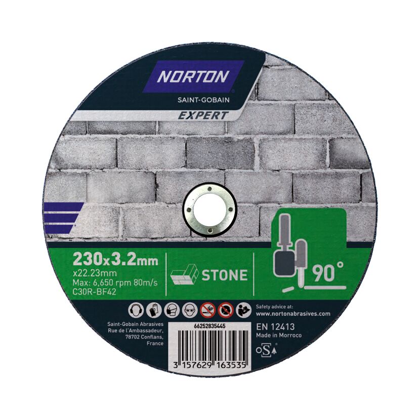 Norton Expert Trennscheibe für Stein, 230 x 3,2 mm
