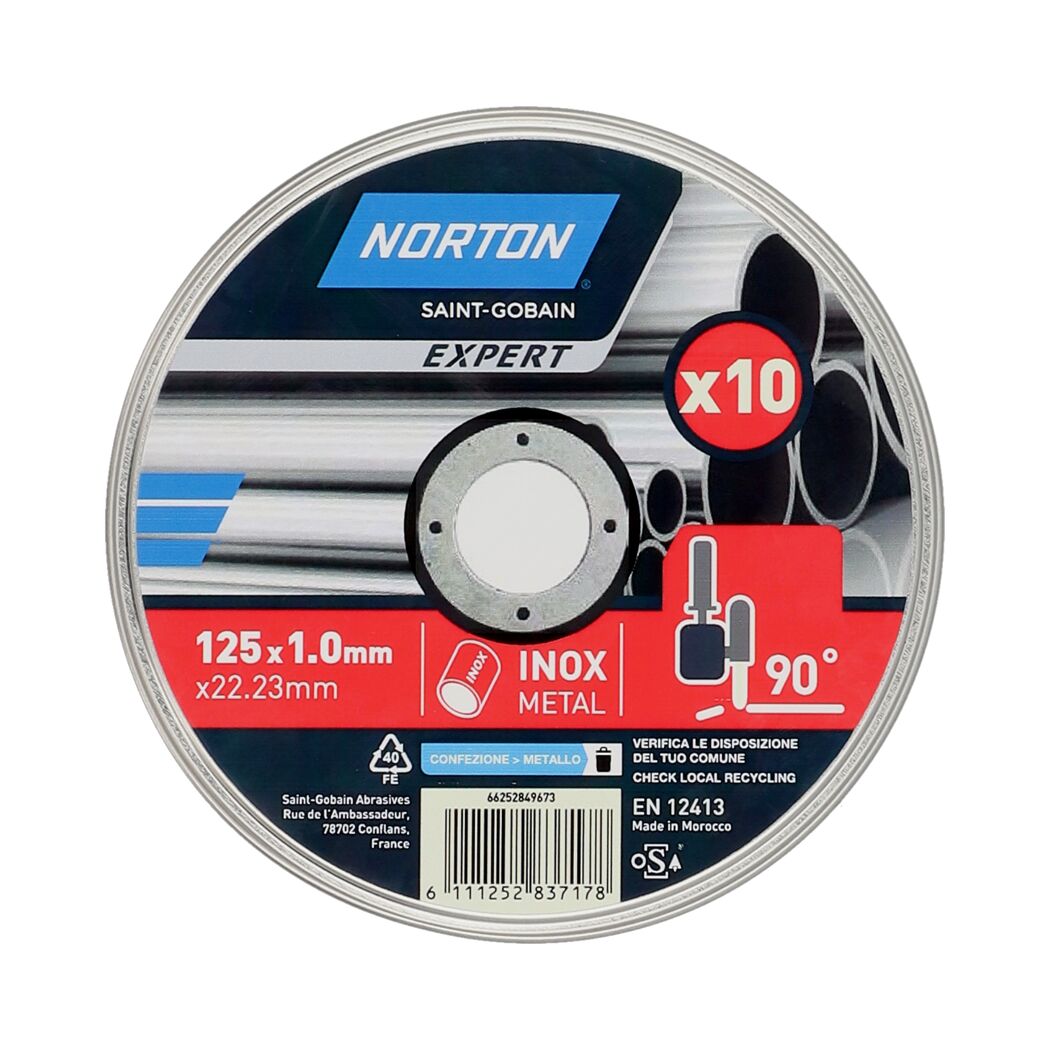 Zehn Norton Expert Trennscheiben für Metall