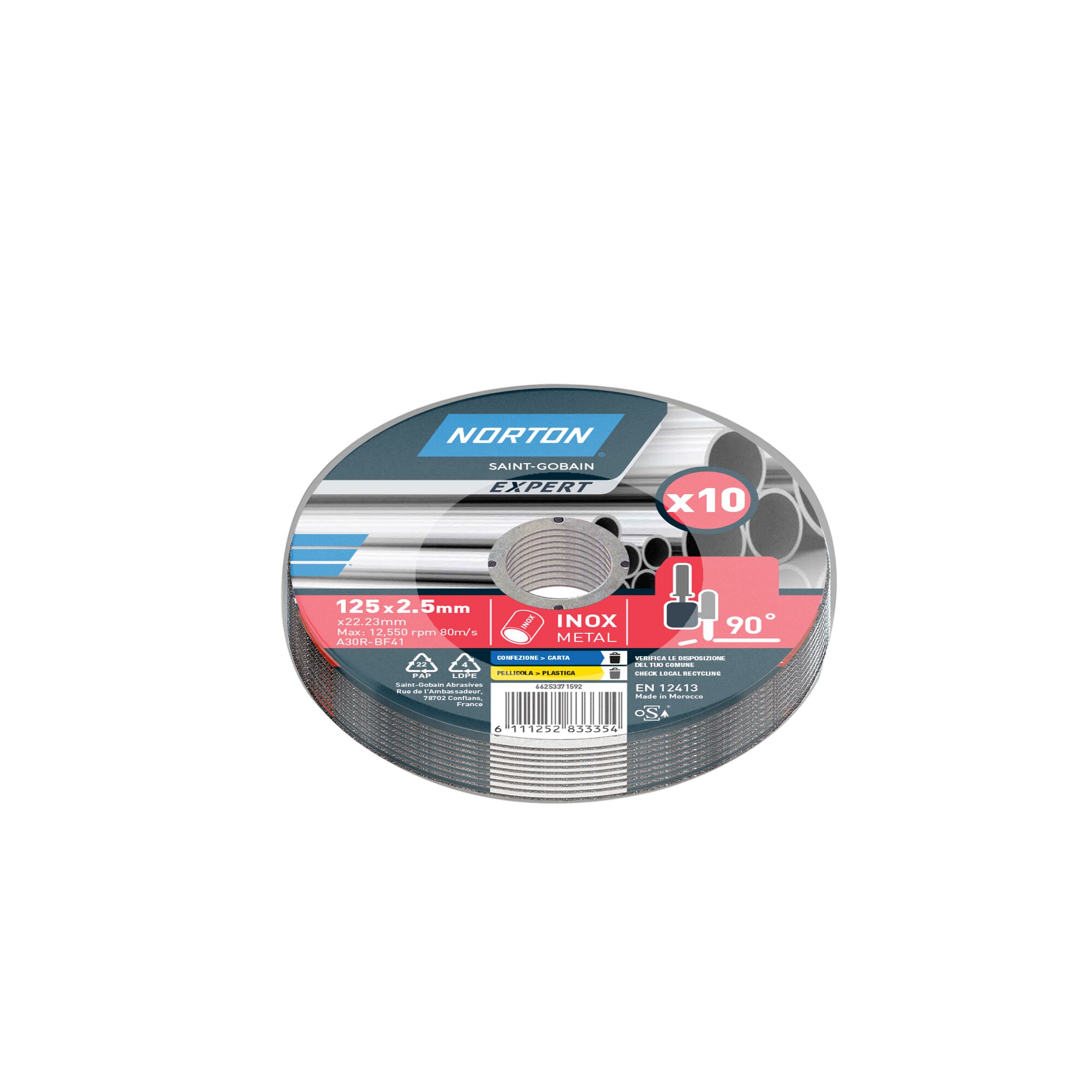 Zehn Norton Expert Trennscheiben für Metall