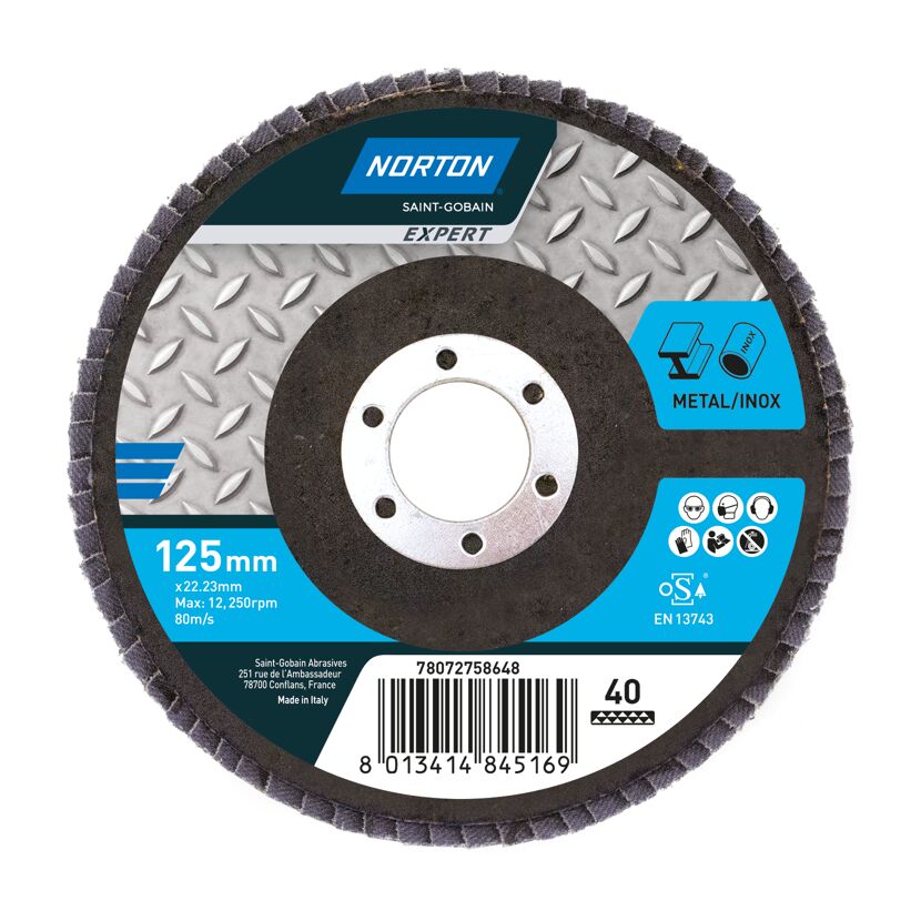 Norton Fächer-Schleifscheibe für Metall und Inox