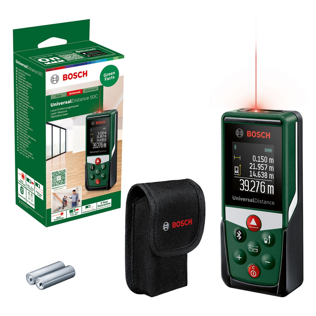 Laser-Entfernungsmesser 'UniversalDistance 50C' mit Tasche und Batterien