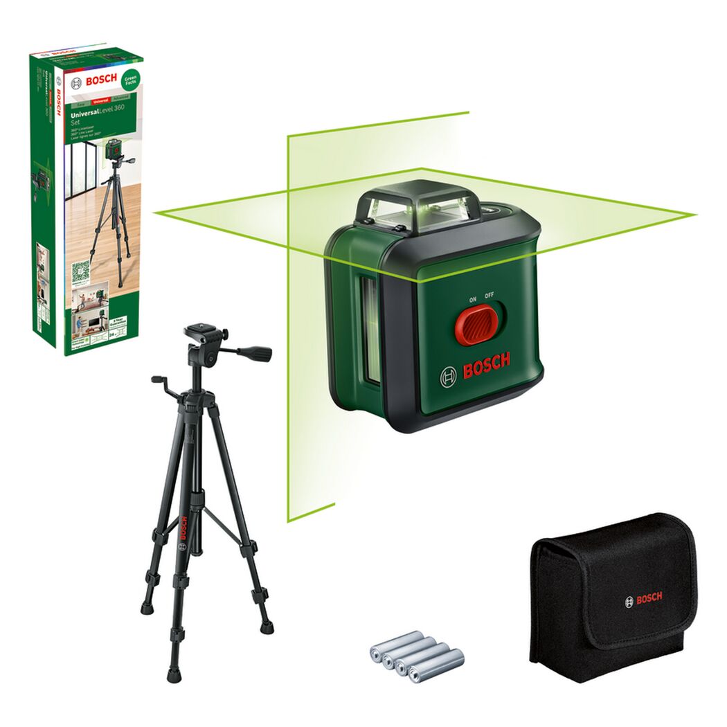 Kreuzlinienlaser-Set 'UniversalLevel 360' mit Stativ und Tasche