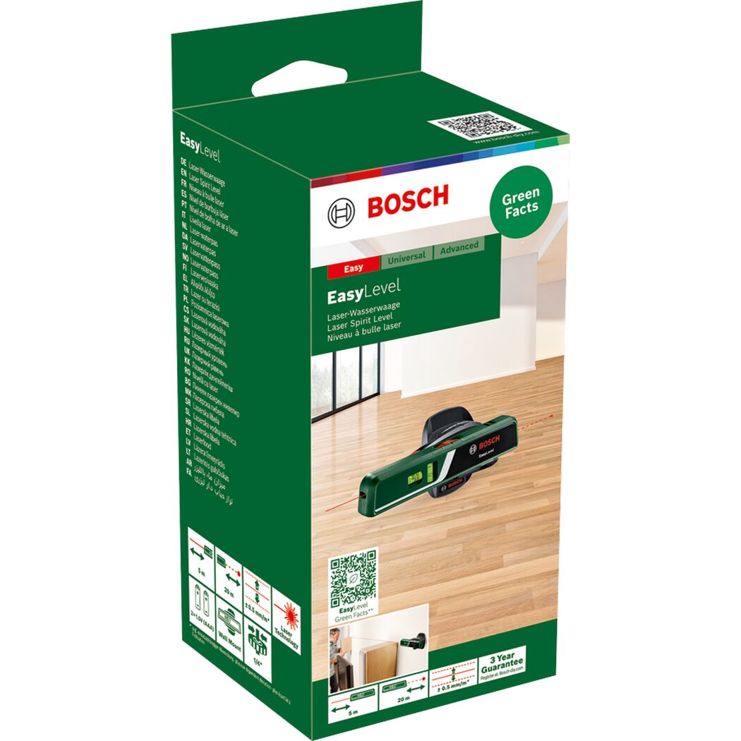 Laser-Wasserwaage 'EasyLevel' 15,4 cm mit Wandhalterung