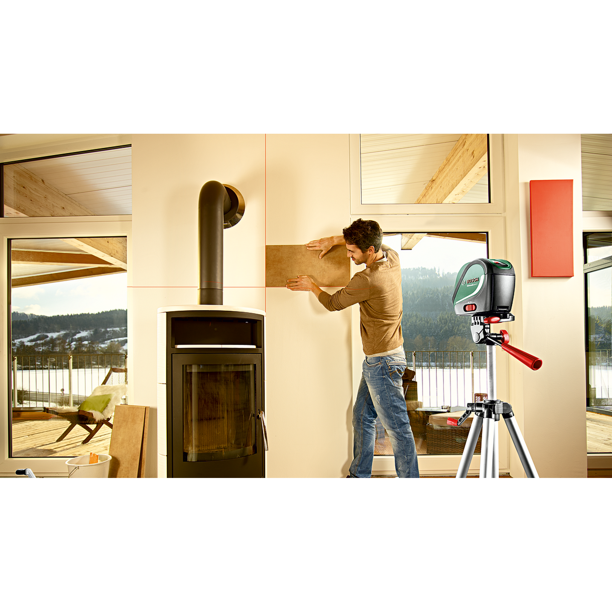 Kreuzlinienlaser-Set 'UniversalLevel 2' mit Stativ und Tasche