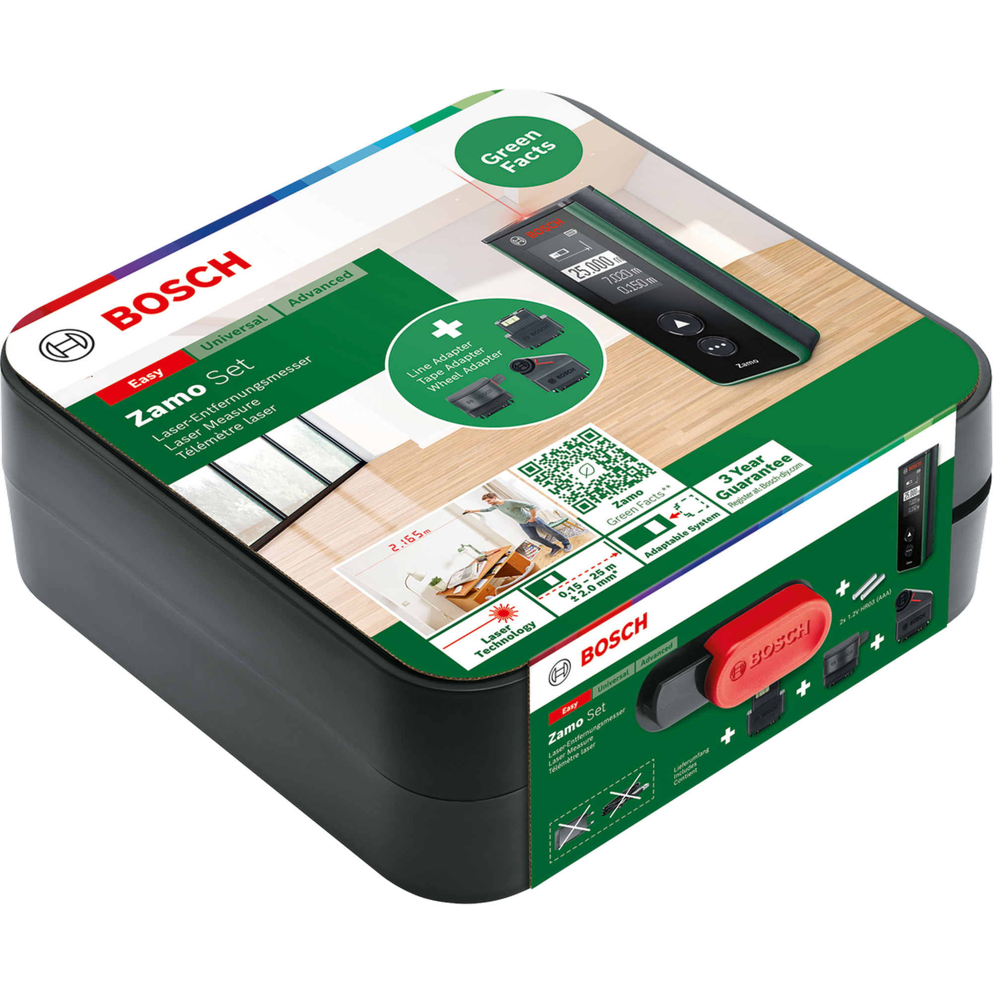 Laser-Entfernungsmesser Set 'Zamo' mit Aufbewahrungsbox und Akku-Batterien