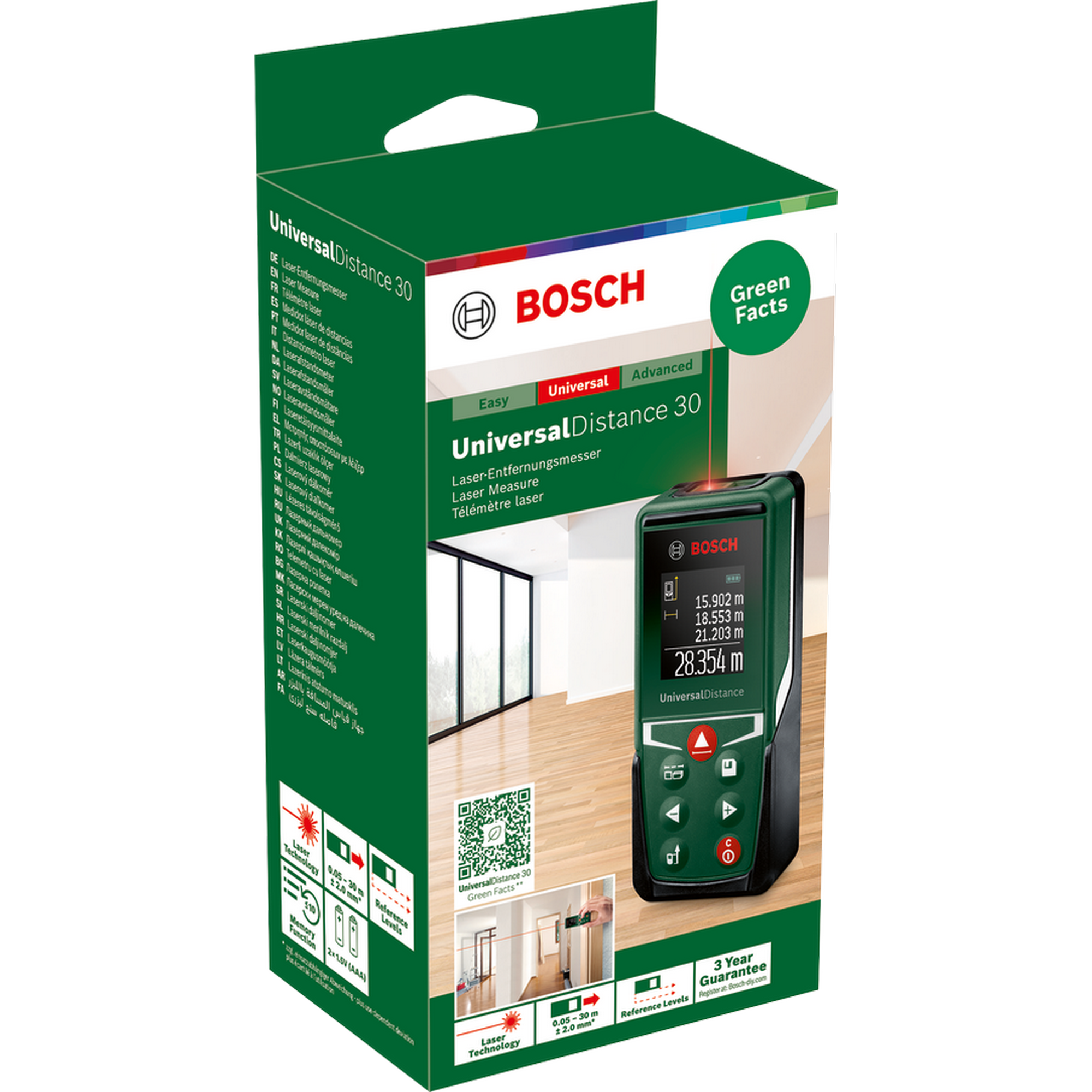 Laser-Entfernungsmesser 'UniversalDistance 30' mit Aufbewahrungshülle und Batterien