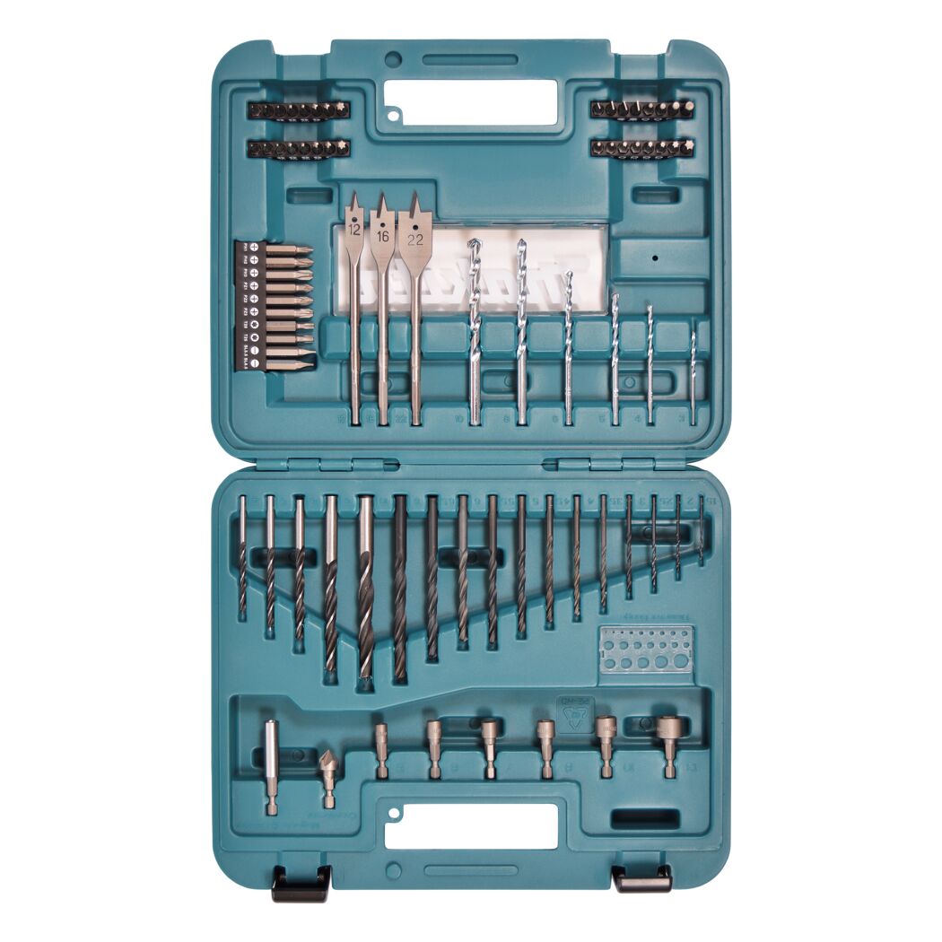 Bohrer und Bits in blauer Box
