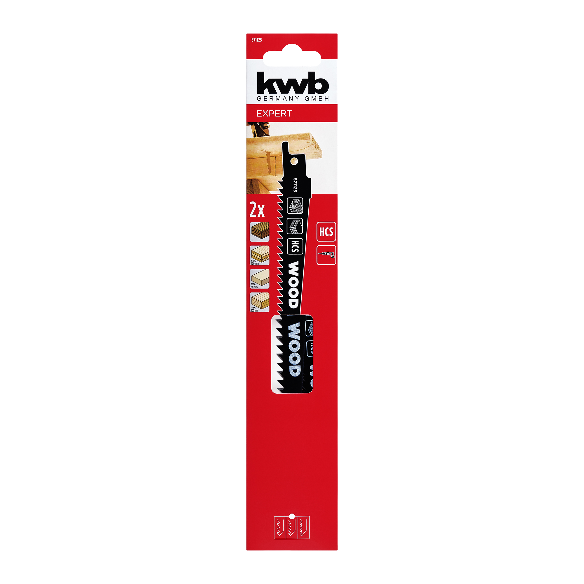 HCS-Säbelsägeblätter für Holz 153 mm 2 Stück
